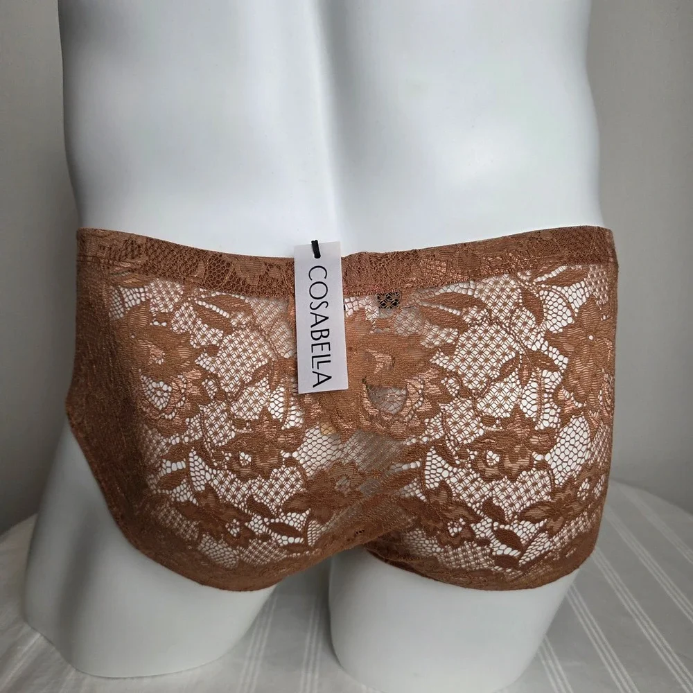 Cosabella Men's Luxury Italian Lace Comfort Micro Brief Brown